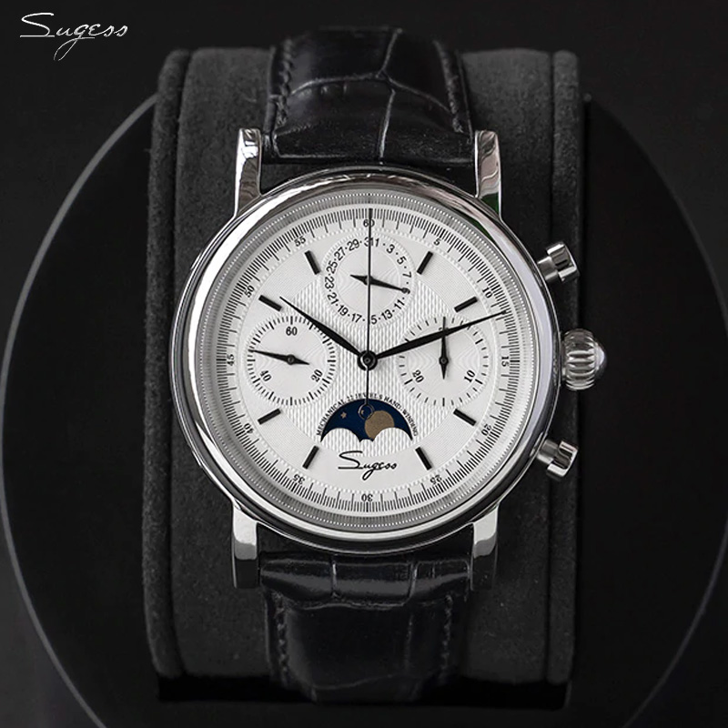 Moonphase Complication Watch - Sugess 남성용 시계 오리지널 무브먼트 ST1908
