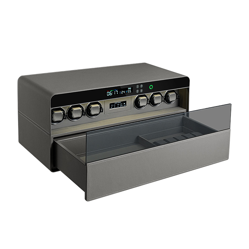 Luxury Watch Winder - 공장 직판 고급 블랙 지문인식 6슬롯