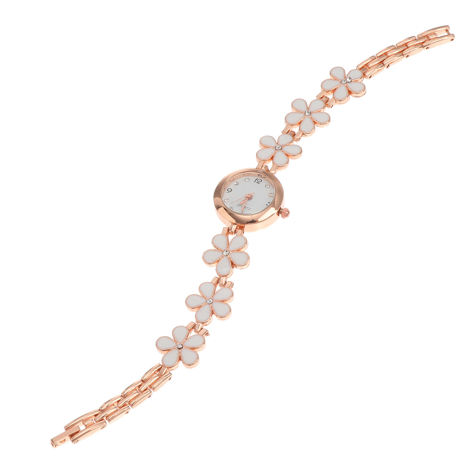 Luxury Watch - 여성용 우아한 크리스탈 쿼츠 팔찌 시계,