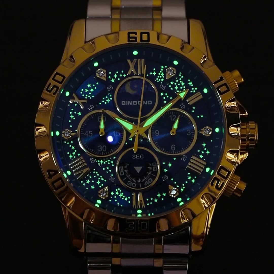 2026 남성 시계 라이트 럭셔리 비즈니스 스틸 벨트  - Moonphase Complication Watch 리뷰 및 가격
