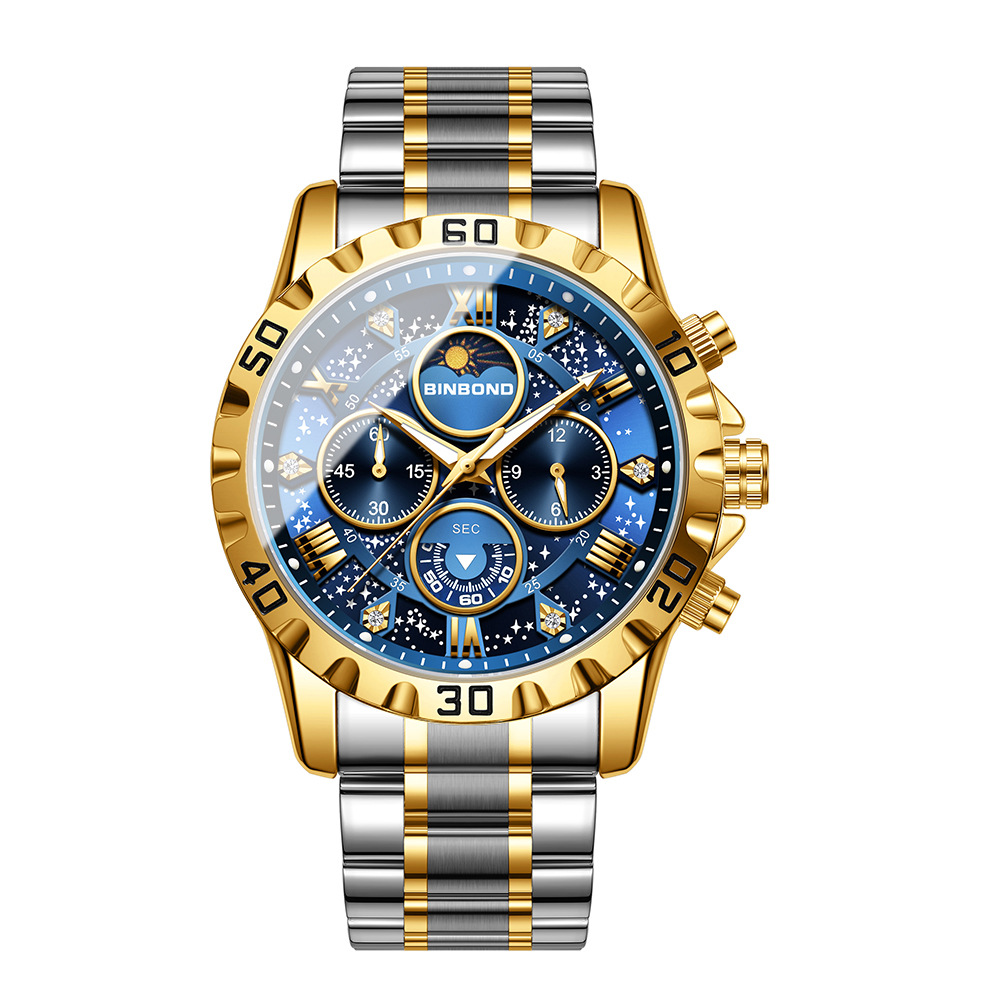 2026 남성 시계 라이트 럭셔리 비즈니스 스틸 벨트  - Moonphase Complication Watch 리뷰 및 가격