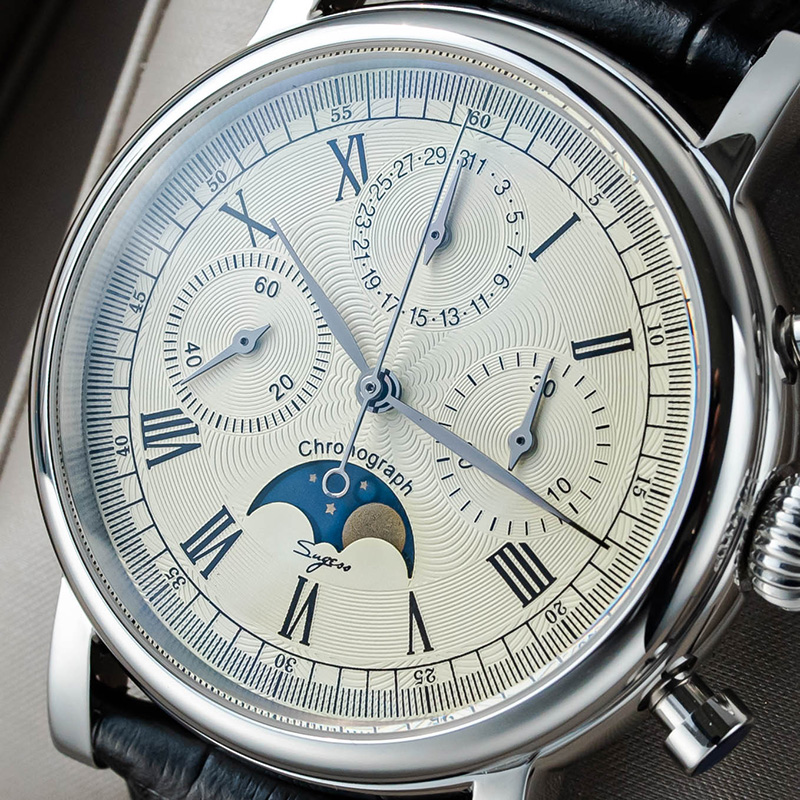 Sugess 남자 시계 ST1908 Swanneck 무 - Moonphase Complication Watch 리뷰 및 가격