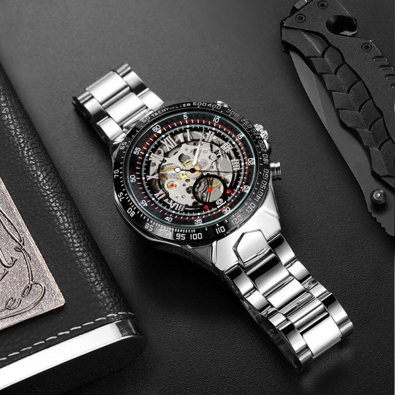 남성용 스켈레톤 자동 기계식 손목시계, 고급 브랜드,  - Luxury Watch Winder 리뷰 및 가격