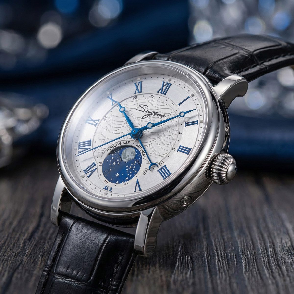 남성용 Sugess 시계 자동 기계식 시계 Moonph - Moonphase Complication Watch 리뷰 및 가격