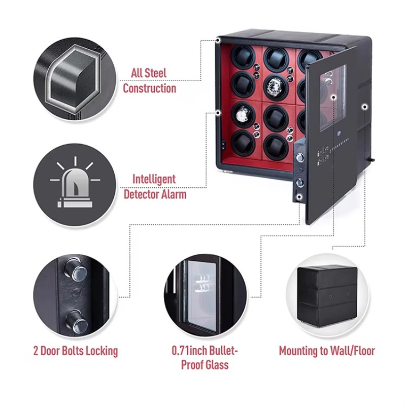럭셔리 12개 자동 로터 및 보석 보관 디지털 지문 인 - Luxury Watch Winder 리뷰 및 가격