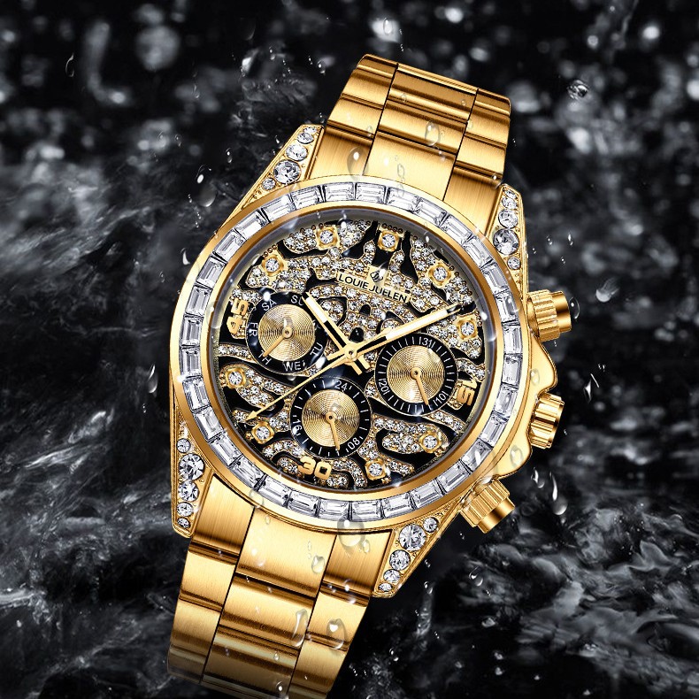 스테인리스 스틸 뉴 골드 6핸즈 문페이즈 스켈레톤 야광 - Moonphase Complication Watch 리뷰 및 가격